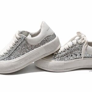 Alexander McQueen Silver Glitter Sneakers